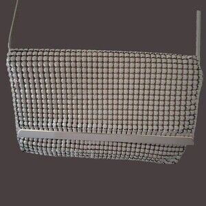 Vintage Mesh Purse Taupe‎ Alumesh Handbag Clutch